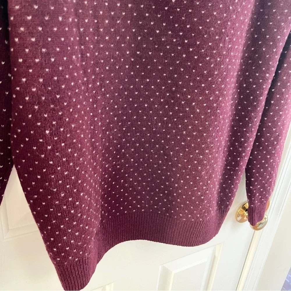 Brooks Brother Micro Dot V-Neck Wool Blend Sweater M